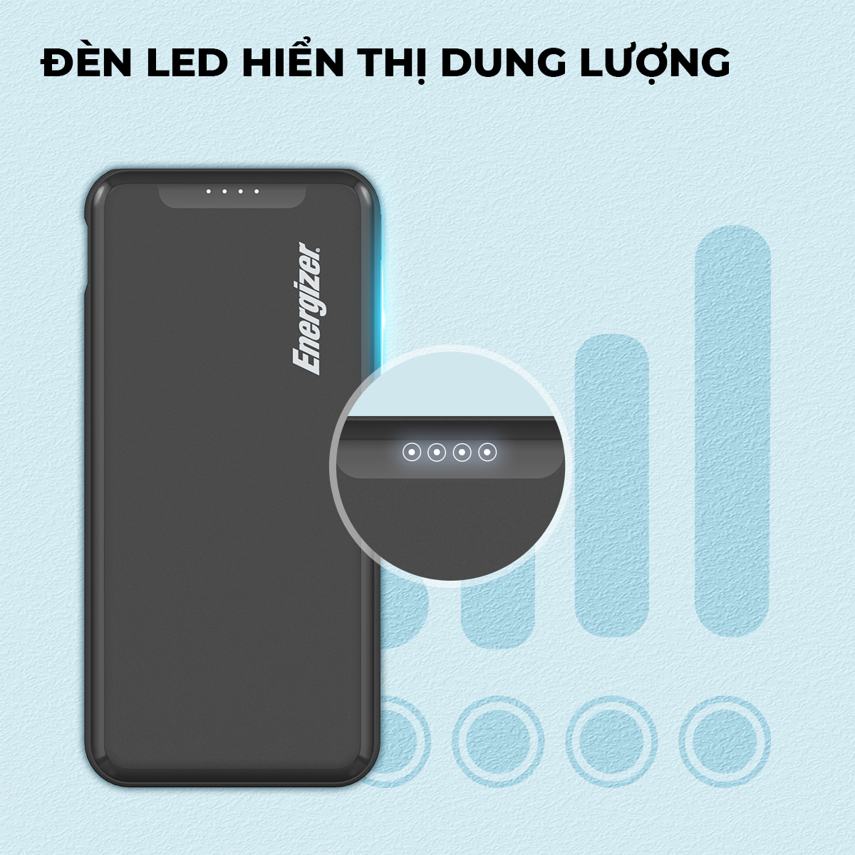 Sạc dự phòng Energizer 10000mAh UE10052PQ - 3 cổng sạc tiện lợi, tích hợp sạc nhanh 2 chiều - Hàng chính hãng, bảo hành 2 năm 1 đổi 1