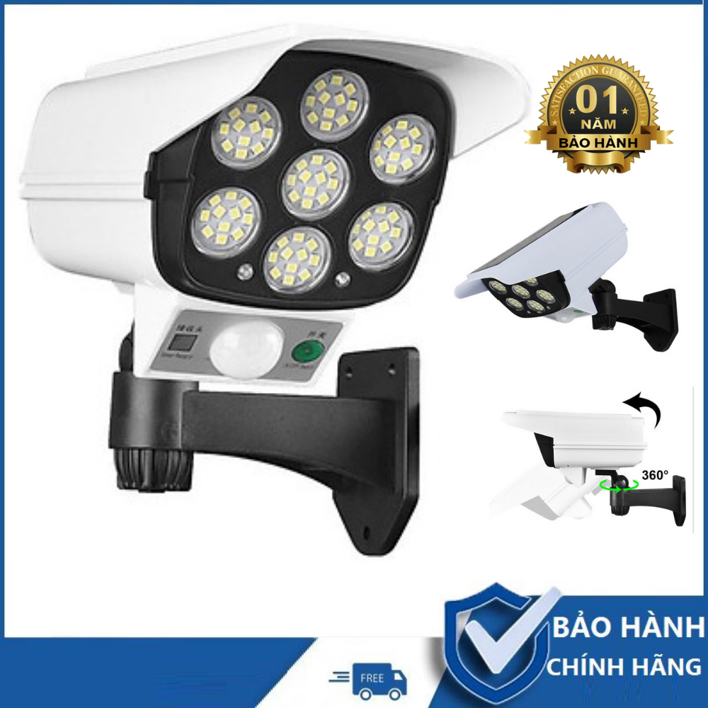 [ĐNLMT] Đèn năng lượng mặt trời cảm ứng tự động BẬT TẮT có điều khiển - Giả camera chống trộm BẢO HÀNH 12 THÁNG- Lazano Shop