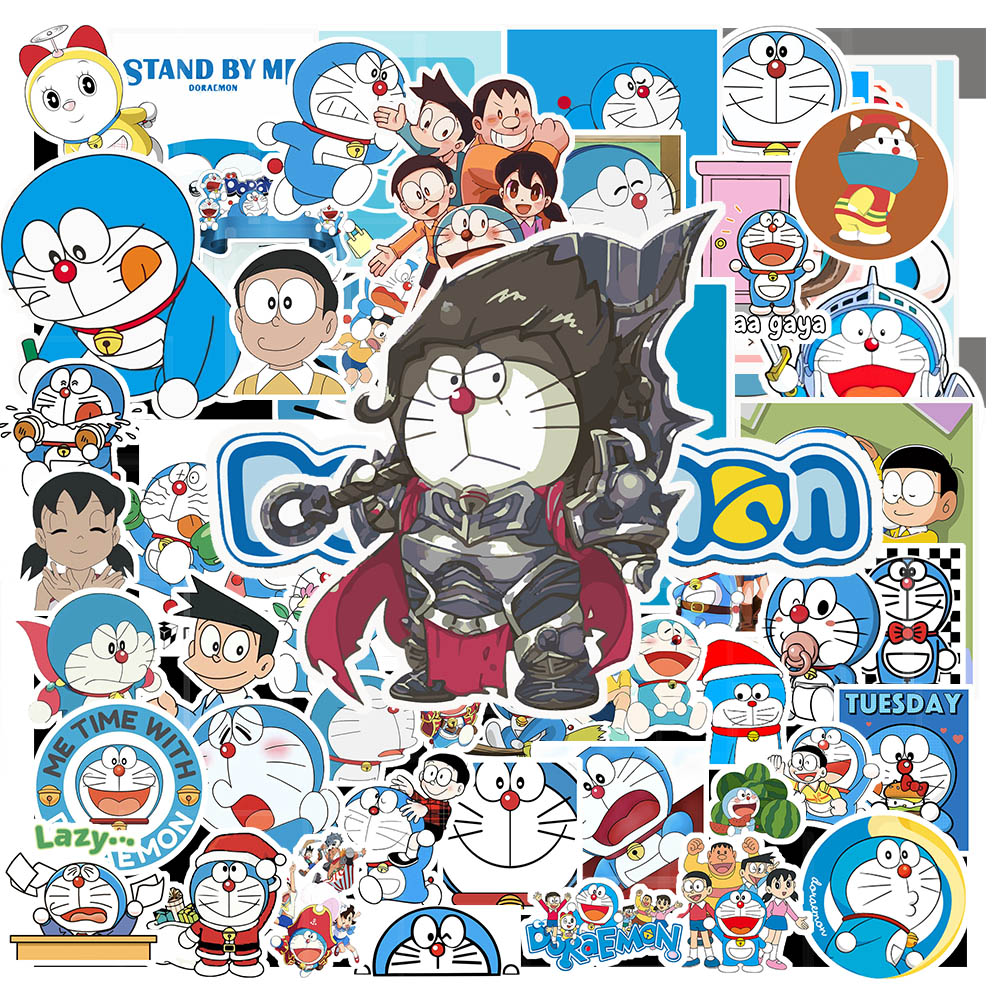 Bộ 50 Miếng Dán Chống Thấm Nước Hình Doraemon Xinh Xắn