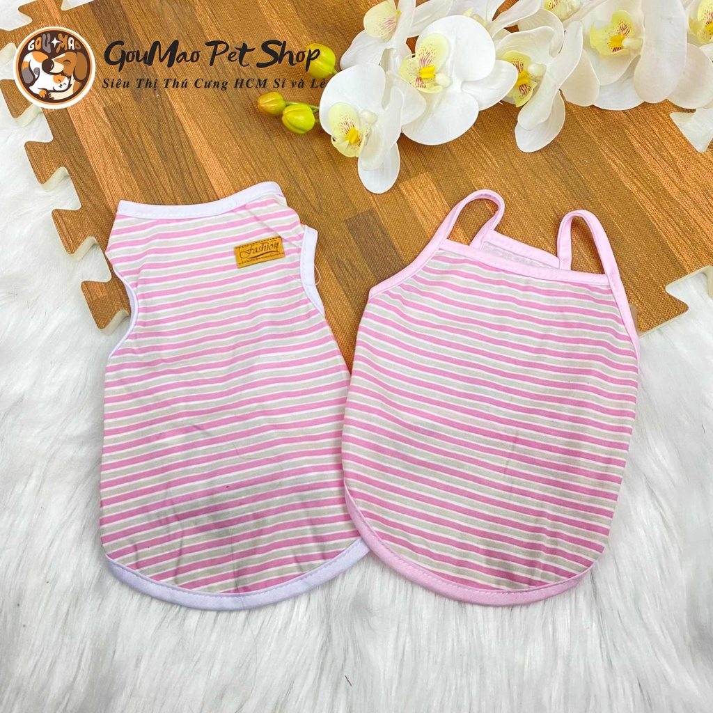 Ba lỗ dây thun sọc đủ màu dành cho chó mèo - goumao pet