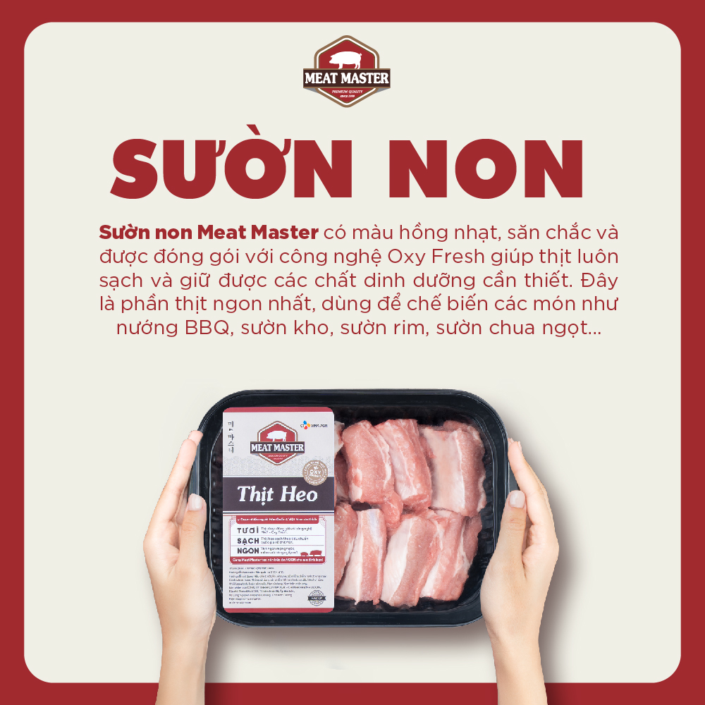 Sườn heo non Meat Master ( 400 G ) - Thịt heo mát ngon, mềm mọng, ngọt thịt