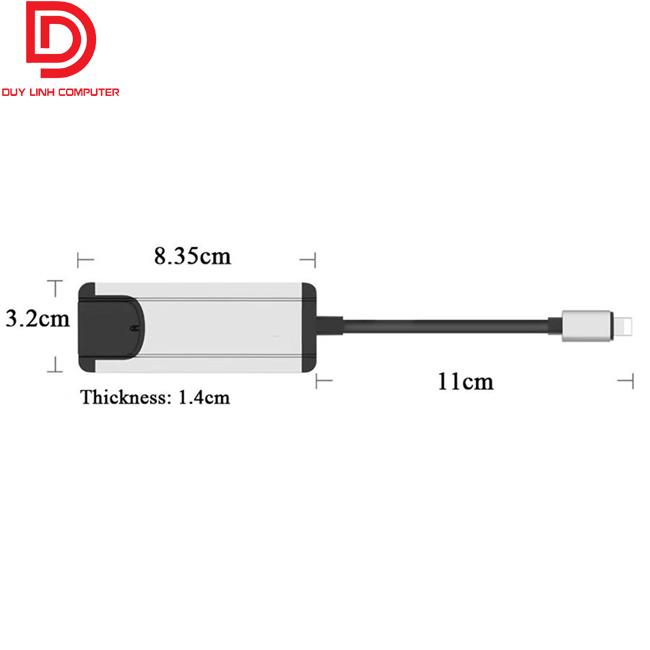 Cáp Lightning OTG to Lan, Hub USB dùng cho iPhone, iPad