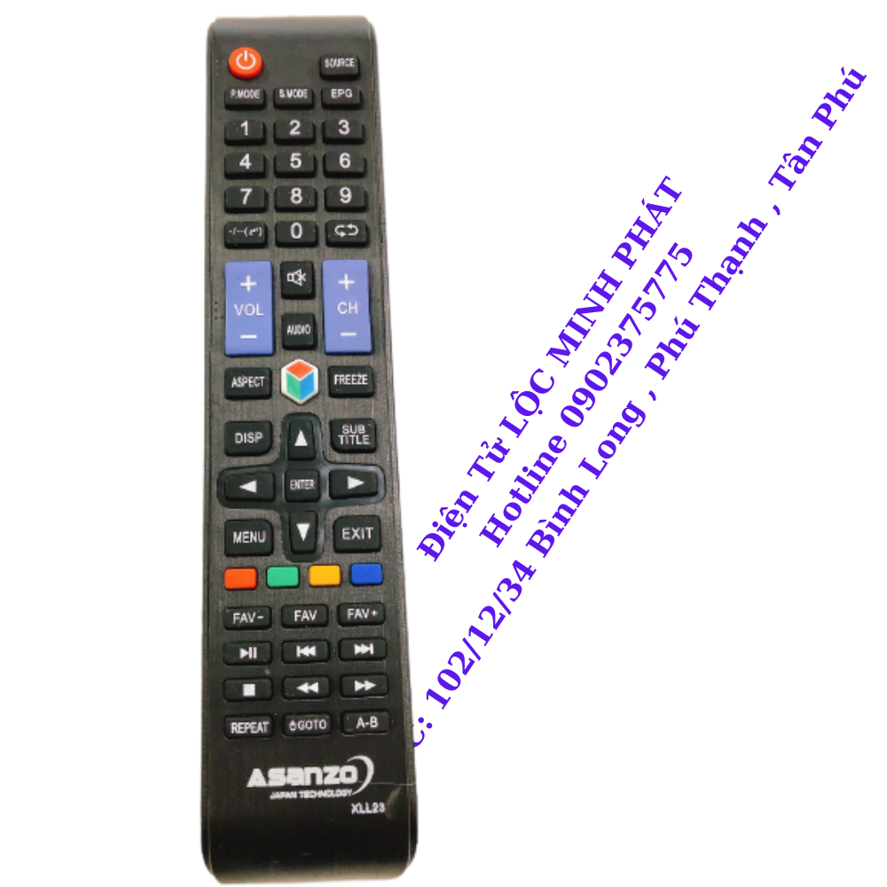 Remote điều khiển tivi Điều Khiển Ti Vi ASANZO tặng kèm pin