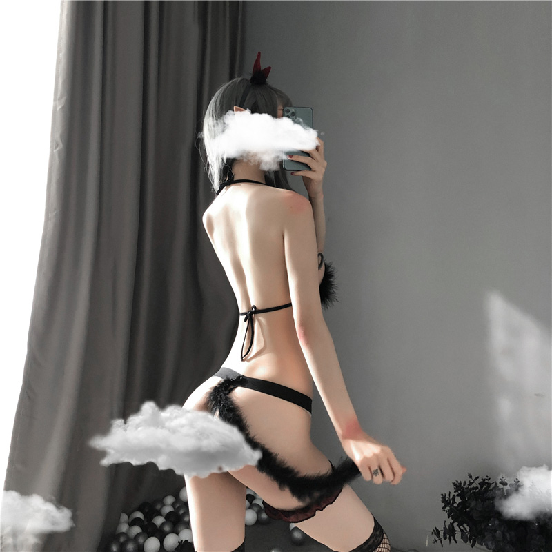 Set ngủ Cosplay sexy lông đính đá
