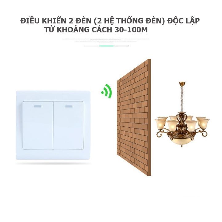 Công tắc điều khiển từ xa dán tường 2 cổng 10A