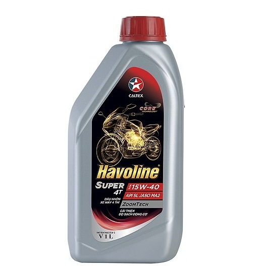[HCM]Nhớt xe máy số Caltex Havoline Super 15W40 4T 1 lít (xám nắp đỏ)