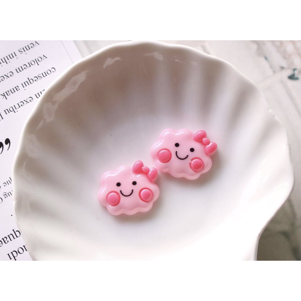 Charm (C353) slime/ Dụng Cụ Charm Trang Trí [Ko Keo & Nút] Hình Đám Mây (2.5x2.0cm)