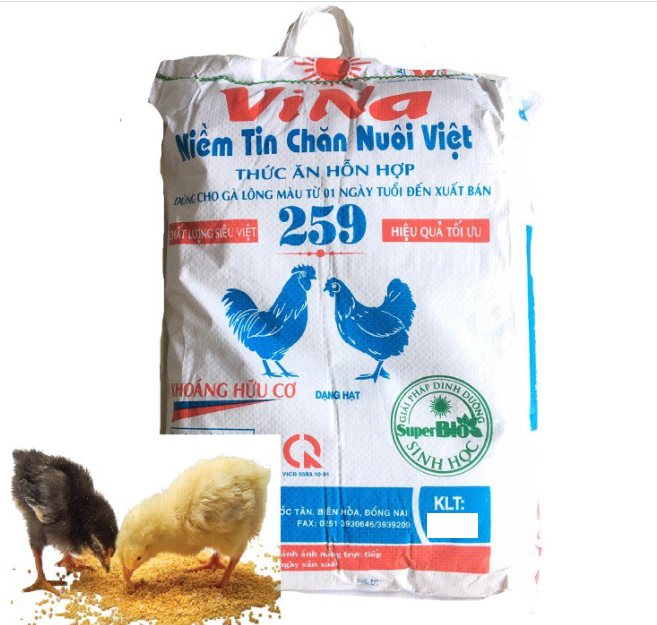 Cám gà 259 cho gà, vịt, bồ câu, chim