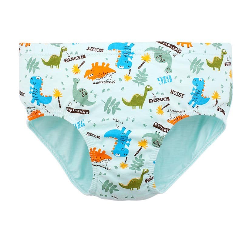 [HCM]Set 5 quần lót bé trai Hàn Quốc 100% cotton mẫu Khủng Long Xanh DƯơng