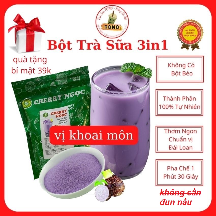 FREESHIP]nguyên liệu làm trà sữa tự pha tại nhà gói 1kg vị khoai môn bột  pha chế trà sữa pha sẵn TONO phù hợp để bán quán tiện lợi pha chế nhanh