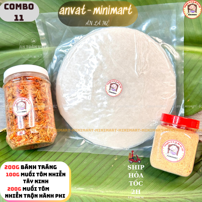 Bánh Tráng Phơi Sương COMBO Bánh TRáng + Muối Ruốt Trộn Hành Phi + Bơ Trứng Gà Nguyên Chất Siêu Ngon -C010 - ĂN VẶT MINIMART