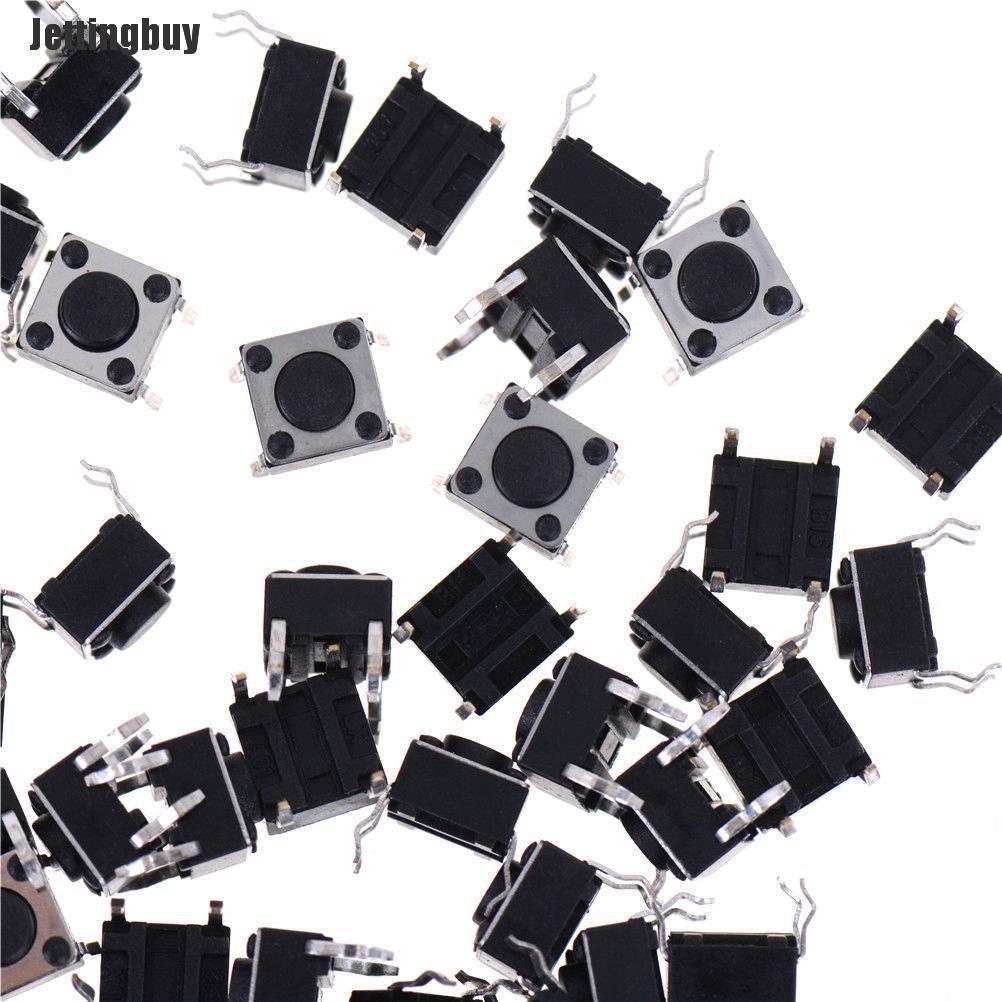 Jettingbuy 100Pcs 6x6x4.5mm Panel PCB Momentary Tactile Tact Push Button Switch