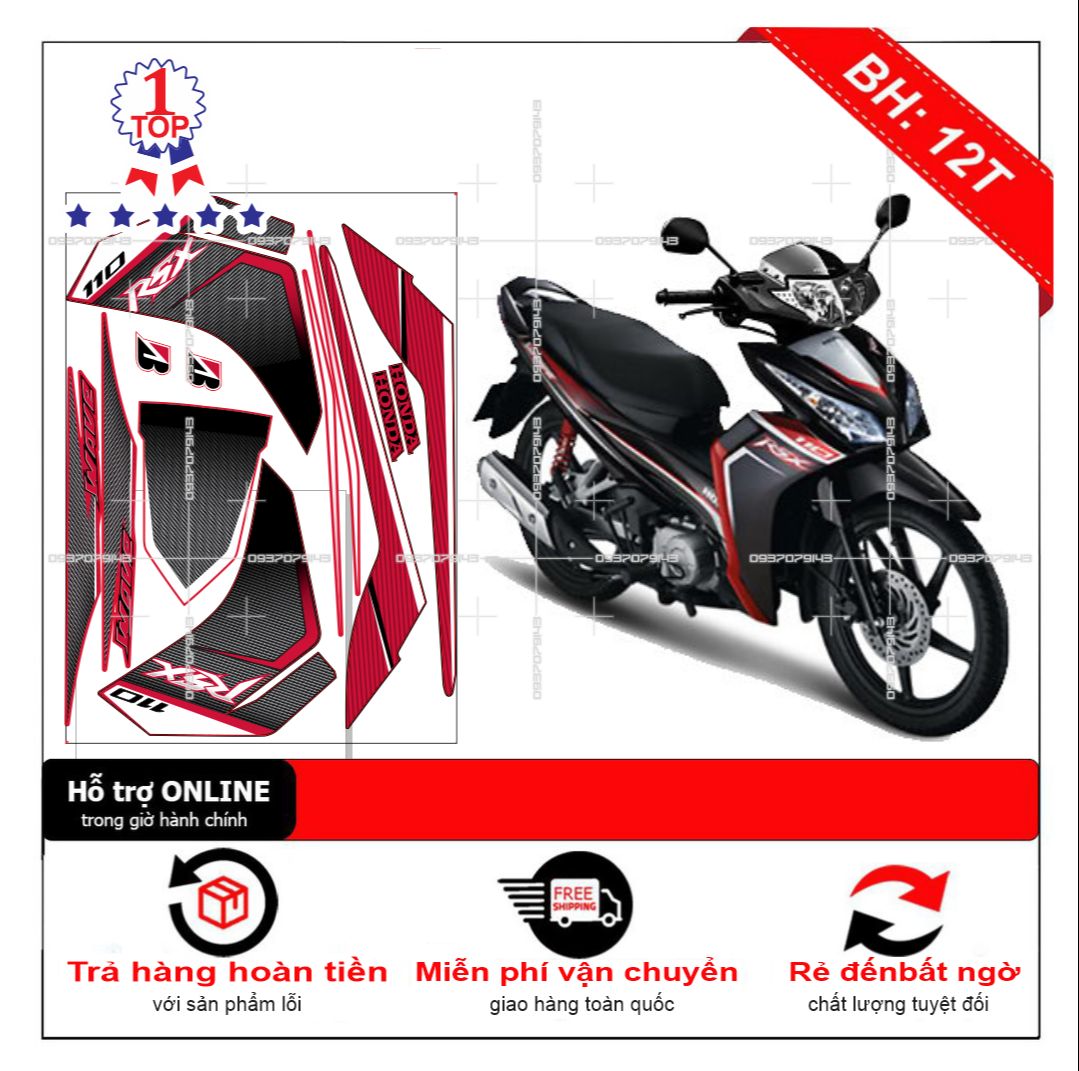 Tem rời wave RSX 2012 đỏ đen