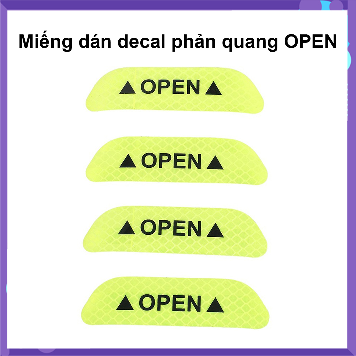 Bộ 4 miếng decal chữ OPEN dán cửa xe ô tô (xe hơi)