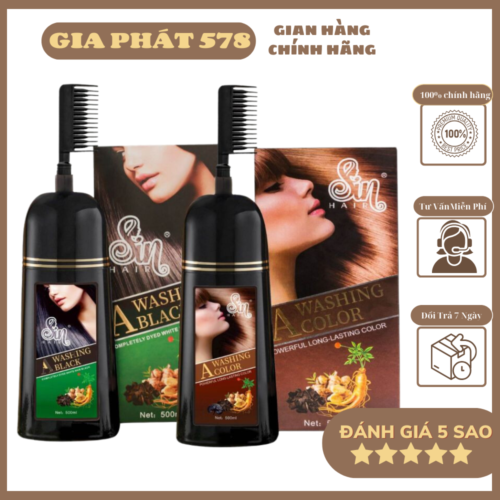Dầu Gội Nhuộm Nâu Tóc SIN HAIR