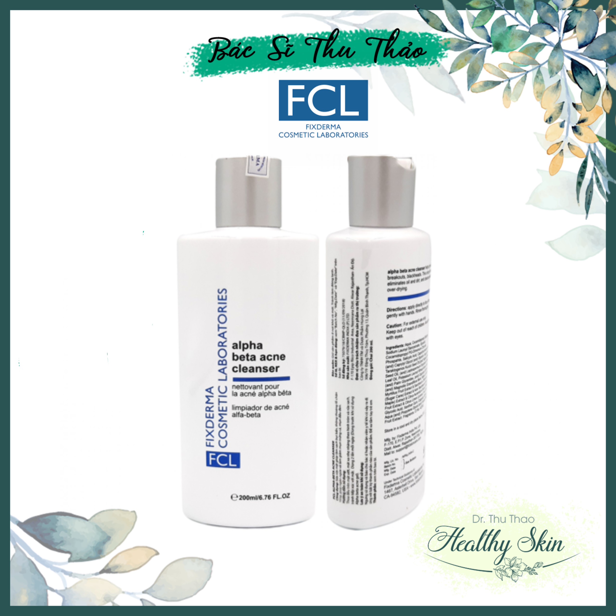 [HCM][200mL] SỮA RỬA MẶT FIXDERMA FCL ALPHA BETA CLEANSER