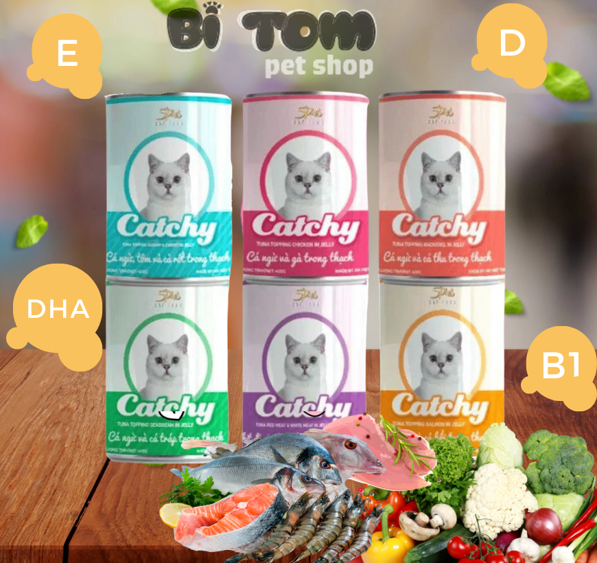 Pate cho mèo Catchy lon 400g - Nhiều vị