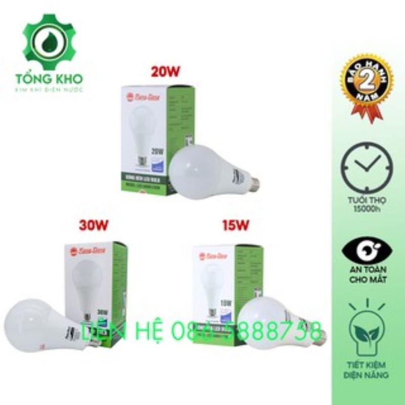 Đèn LED Rạng Đông 15W, 20W, 30W - Tuổi thọ cao, độ tin cậy cao, không hạn chế số lần bật tắt, hệ số trả màu cao, ánh sáng trung thực tự nhiên - Tổng kho kim khí điện nước