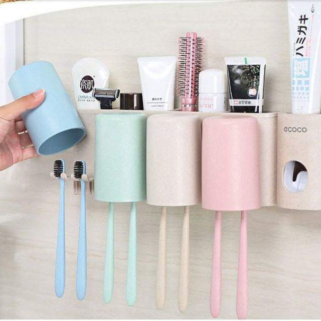 Kệ để kem đánh răng và bàn chải kèm 3 cốc E1615