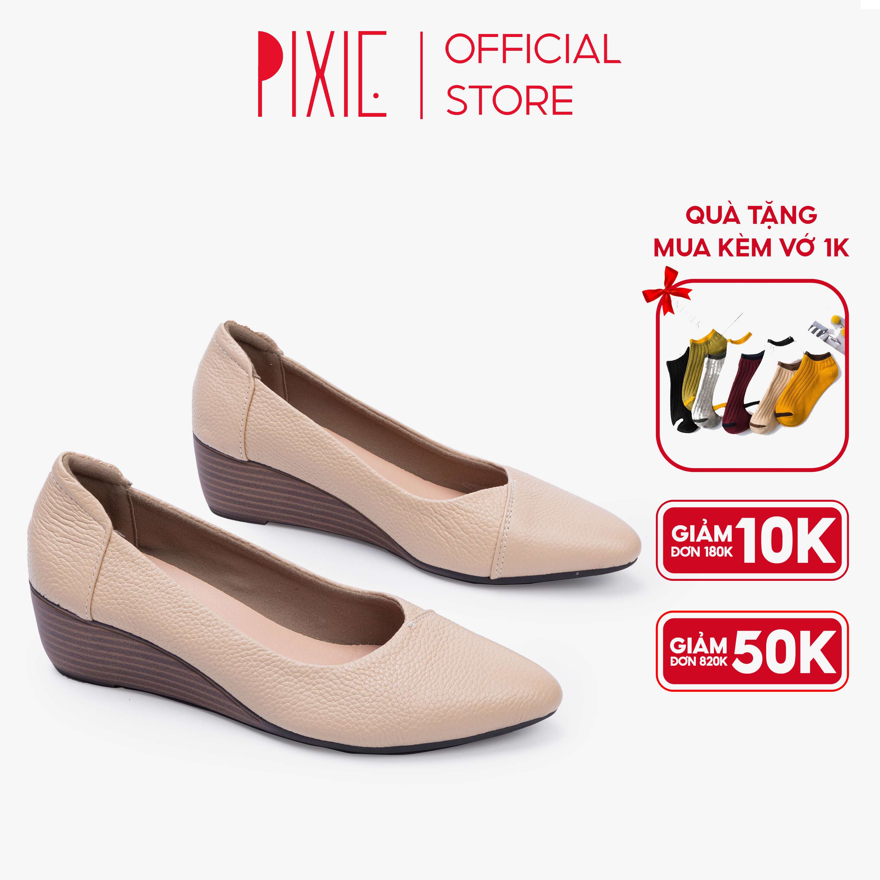 Giày Búp Bê Đế Xuồng Da Thật Mũi Nhọn Pixie X783