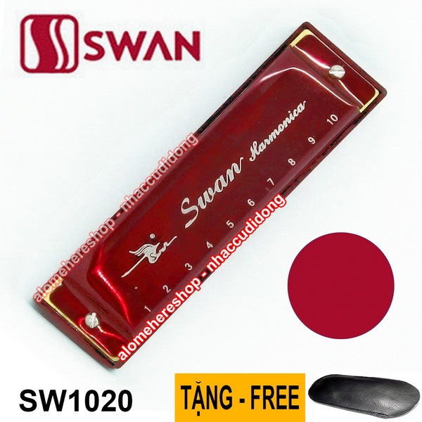 Kèn harmonica diatonic Swan SW1020 key C (Đỏ)