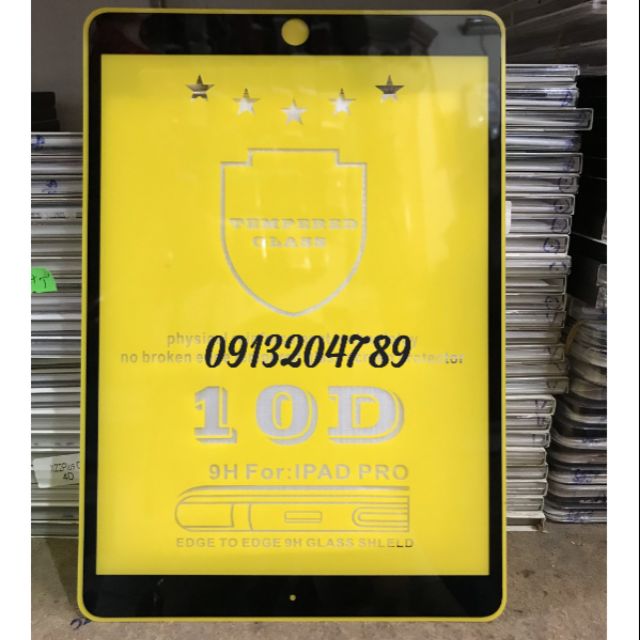 Kính cường lưc 10d full màn hình ipad pro 10.5" 2017 / ipad air 2019 siêu bảo vệ màn cảm ứng