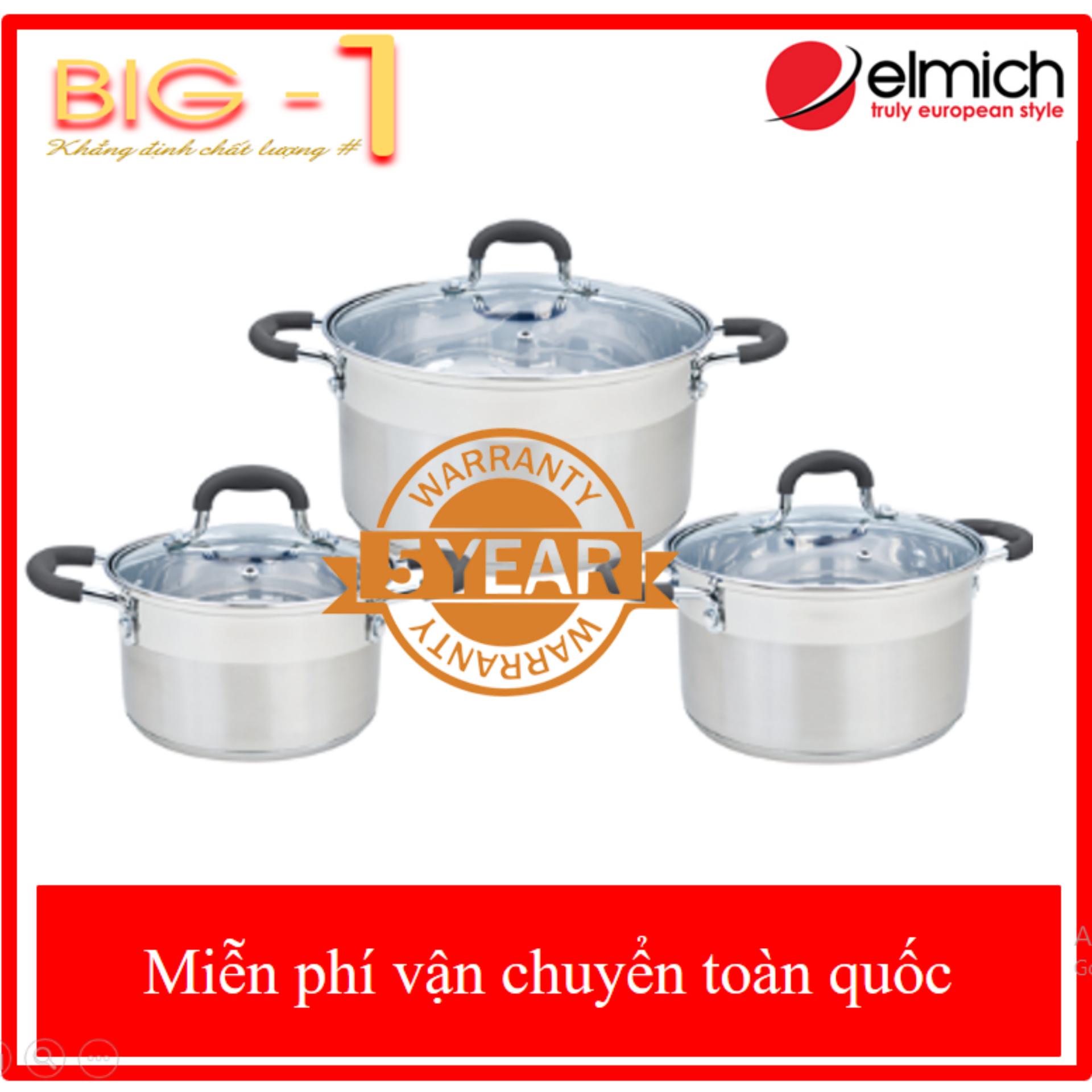 BỘ NỒI INOX CAO CẤP ELMICH SMARTCOOK SM-3332 - BẢO HÀNH 5 NĂM