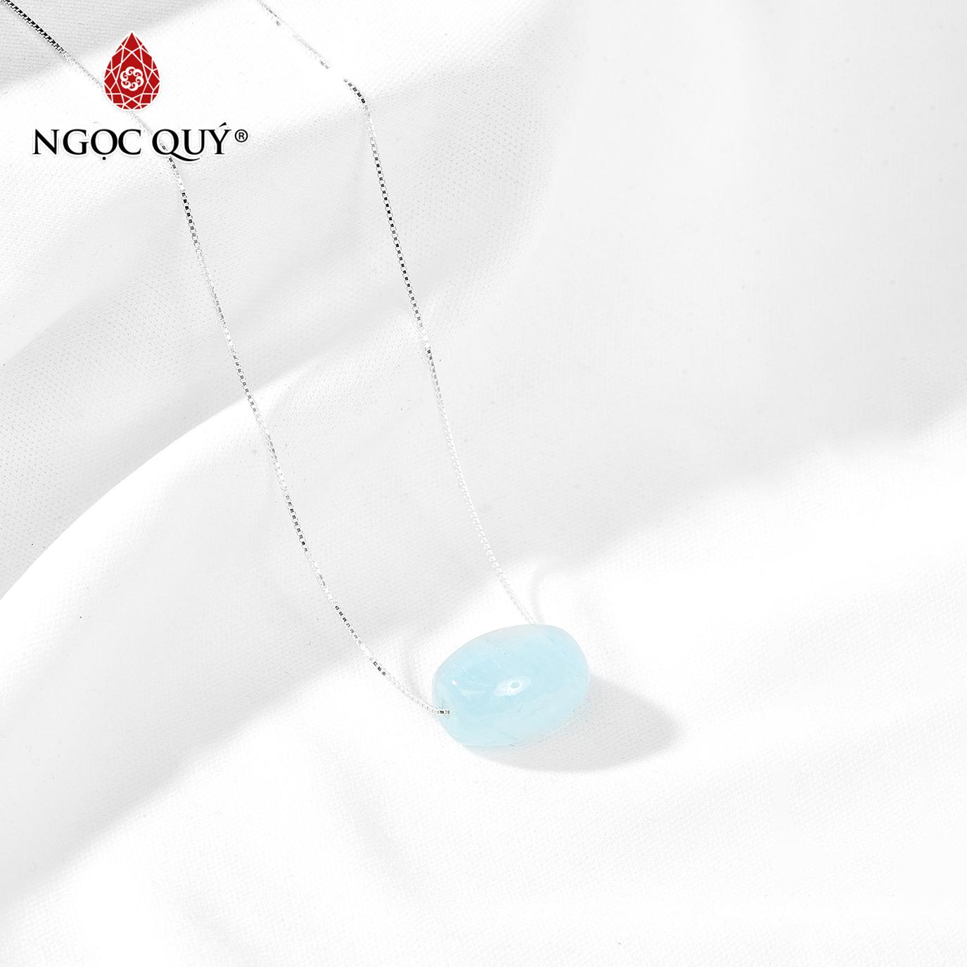 [HCM]Mặt dây chuyền phong thủy đá aquamarine lu thống mệnh thủymộc (màu xanh biển) - Ngọc Quý Gemstones