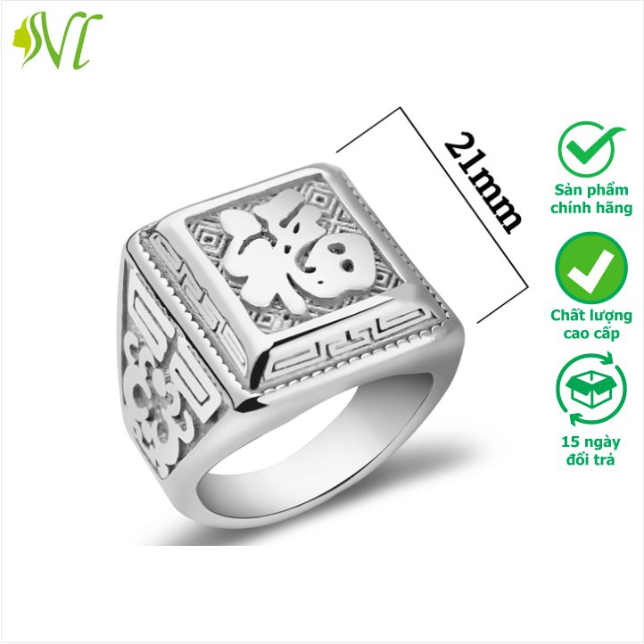 Nhẫn nam chữ phước mạ vàng 24k mặt to đẹp không đen không gỉ xài nước tốt nhẫn nam đẹp ngầu đính đá nhẫn nam titan Người Đẹp Vì Lụa