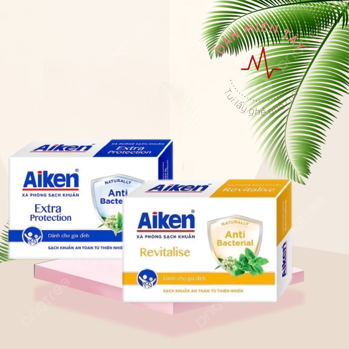 AIKEN - XÀ BÔNG CỤC KHÁNG KHUẨN AIKEN TẶNG 33% 120g/Cục