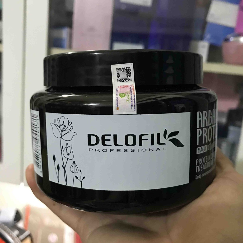 Hấp dầu phục hồi tóc Delofil Argan Oil Protein Magic Complex 500ml (hũ)