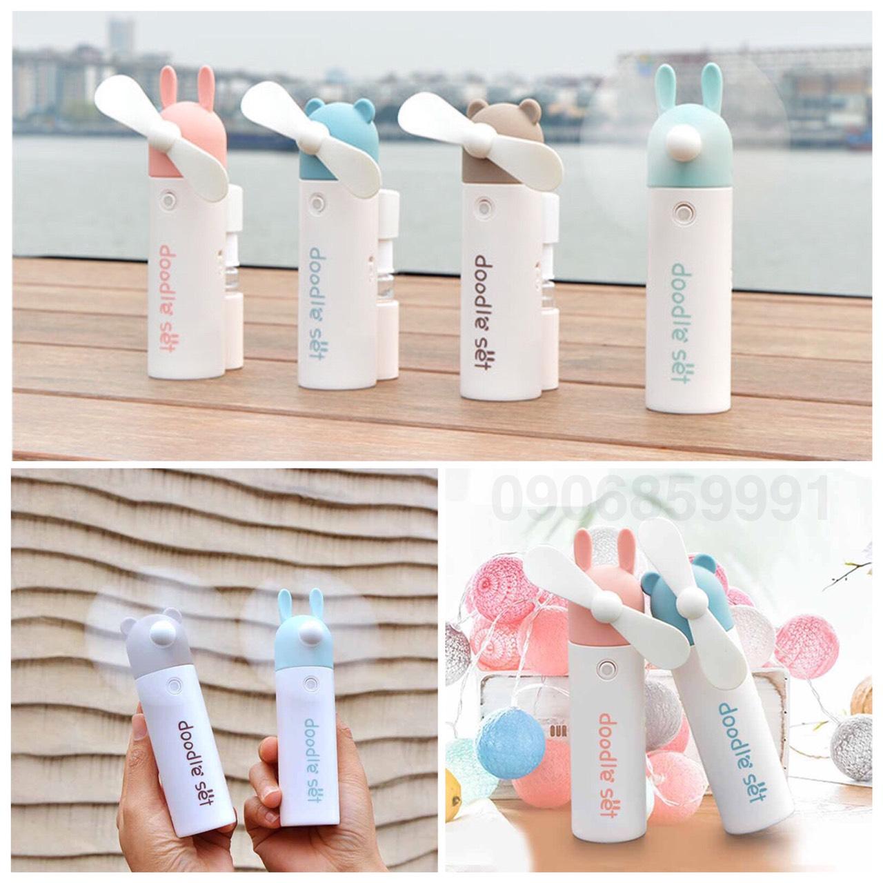 Quạt mini cầm tay dễ thương,có phun sương