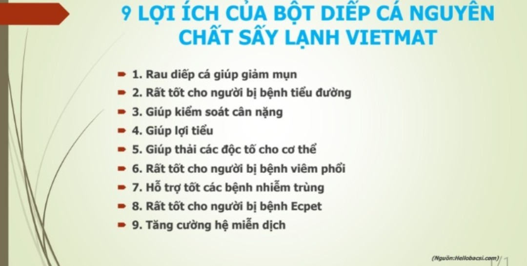 Bột diếp cá sấy lạnh cho bé VIETMAT