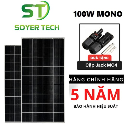 Tấm pin năng lượng mặt trời soyer solar 150w mono- tặng jack mc4- mới - 150wsts