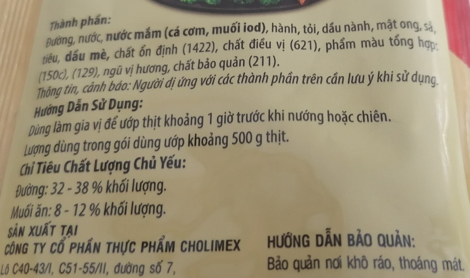 [Gói 70g] XỐT ƯỚP THỊT NƯỚNG [VN] CHOLIMEX Barbecue Sauce