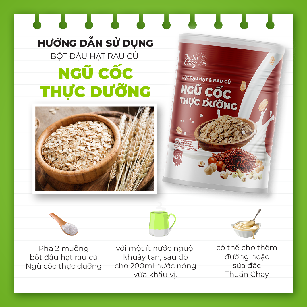Bột đậu hạt & rau củ NGŨ CỐC  THỰC DƯỠNG 420g