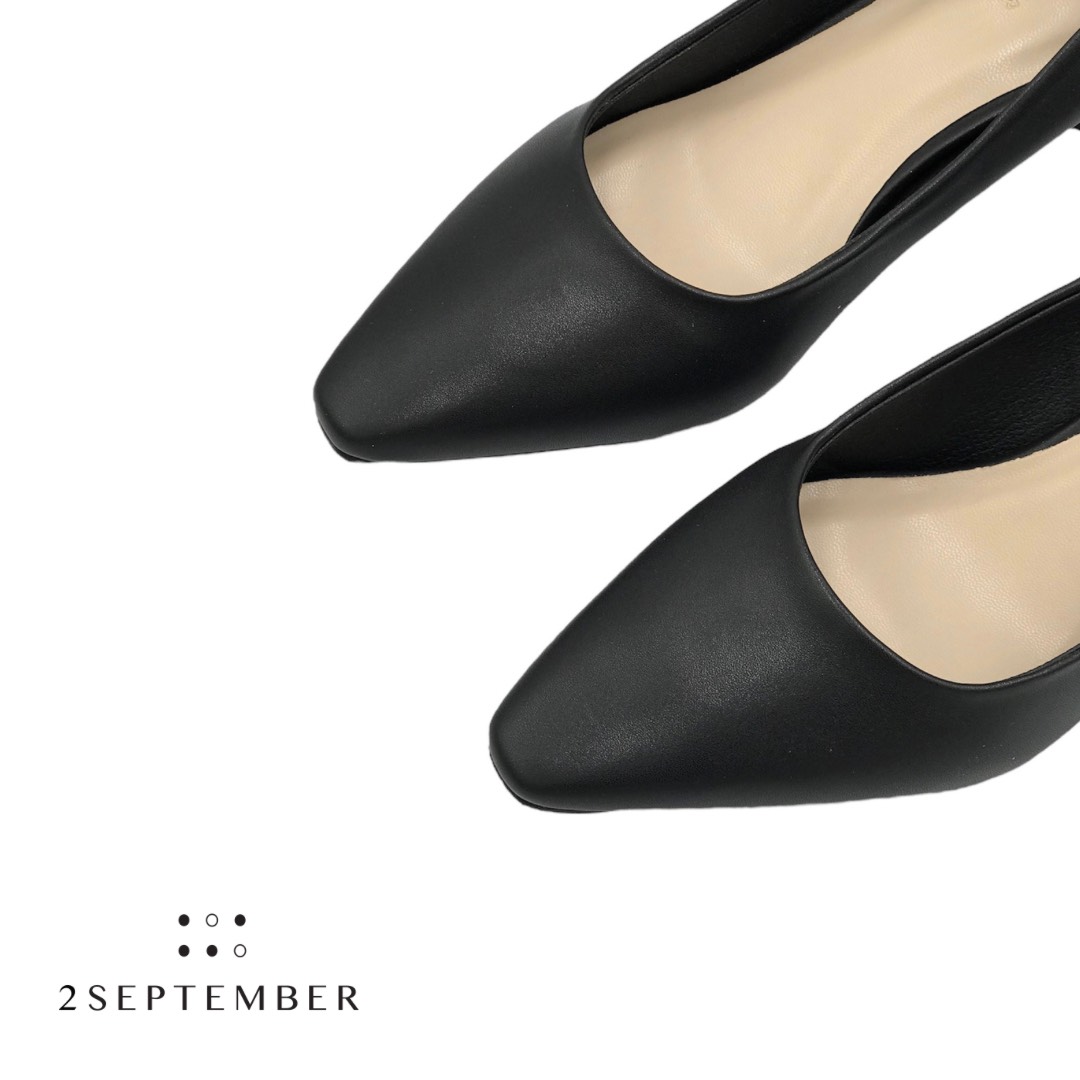 Giày cao gót 5cm mũi vuông 2September Kylie Black