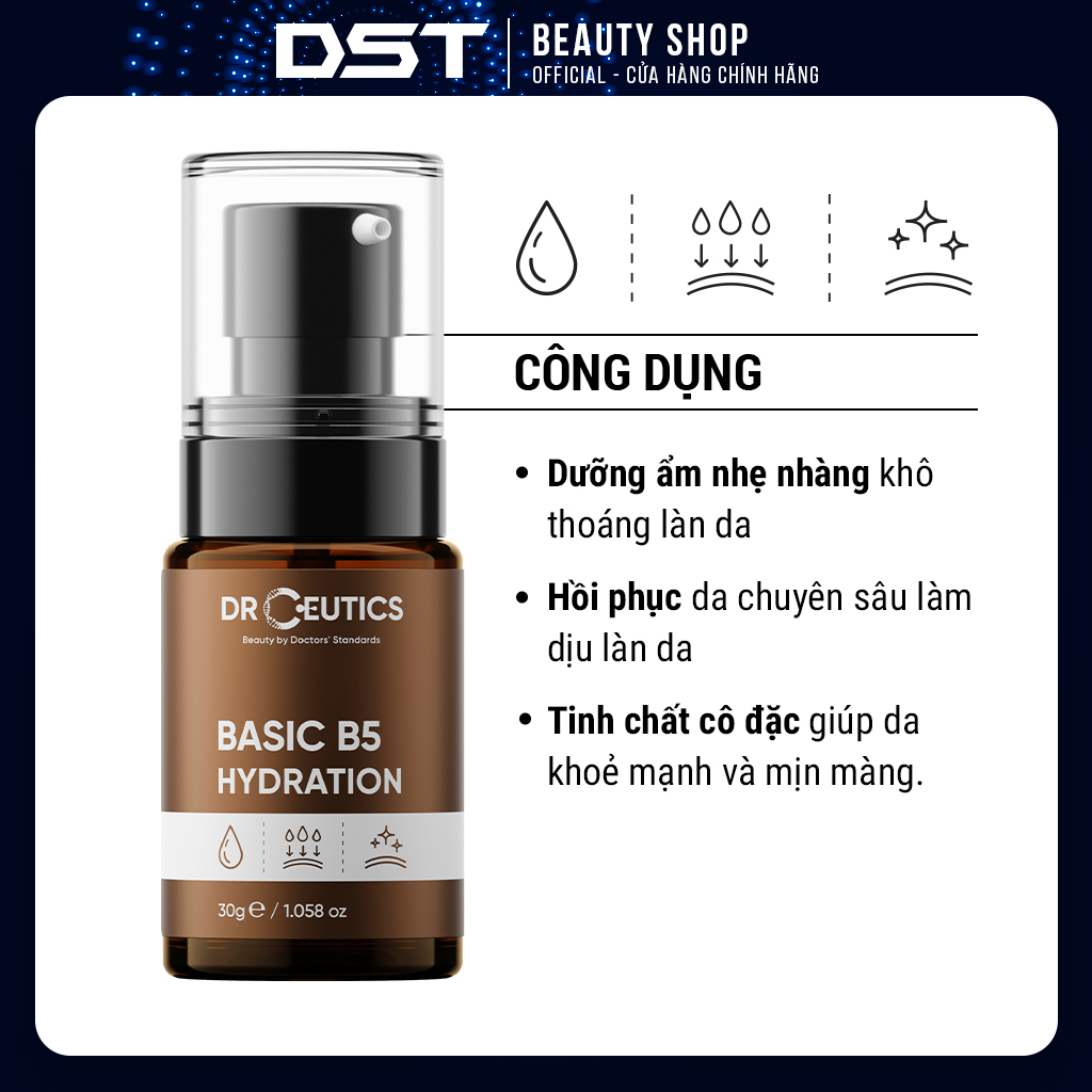 [Dược Sĩ Tiến] Serum Basic B5 Hydration DrCeutics Cho Da Dầu Mụn