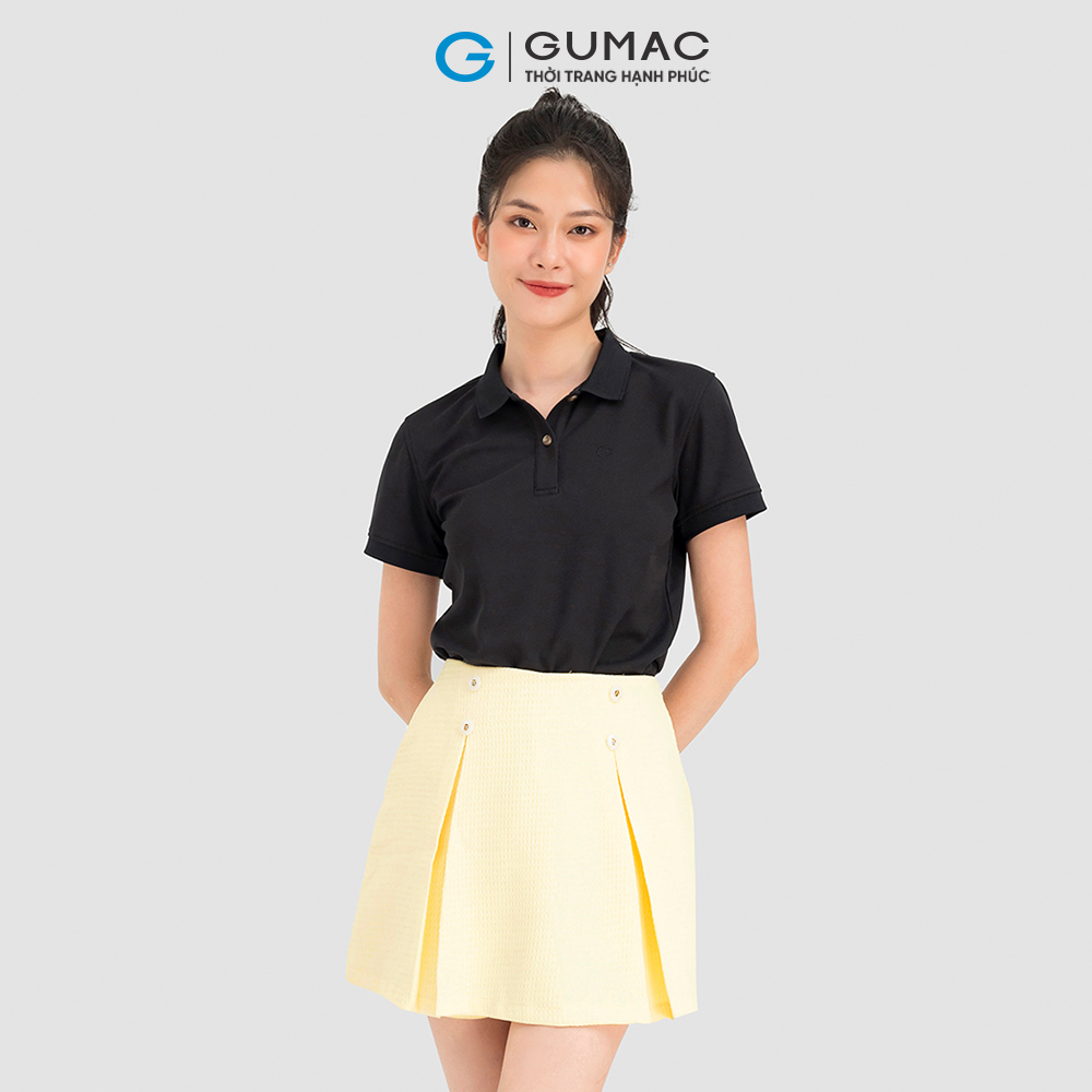 Áo polo nữ GUMAC, áo polo phối cúc nhiều màu ATC08004