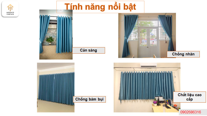 Rèm Cửa màu Xanh vân chìm sang trọng