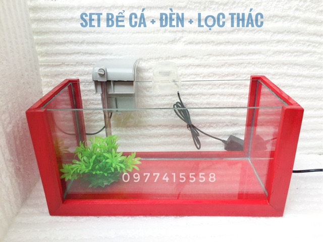 Bể cá khung gỗ cỡ lớn màu đỏ sang choảnh