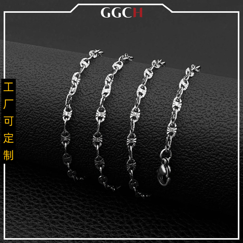 Dây chuyền Nam Titan khoen chạm khắc cực đẹp - Cam kết 1 đổi 1 nếu hoen gỉ sét
