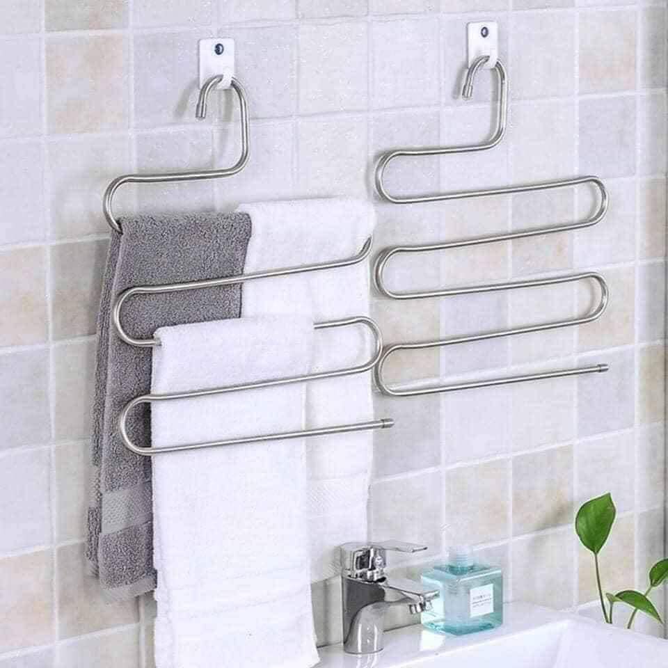 Combo 3 móc treo quần áo 5 tầng INOX cao cấp