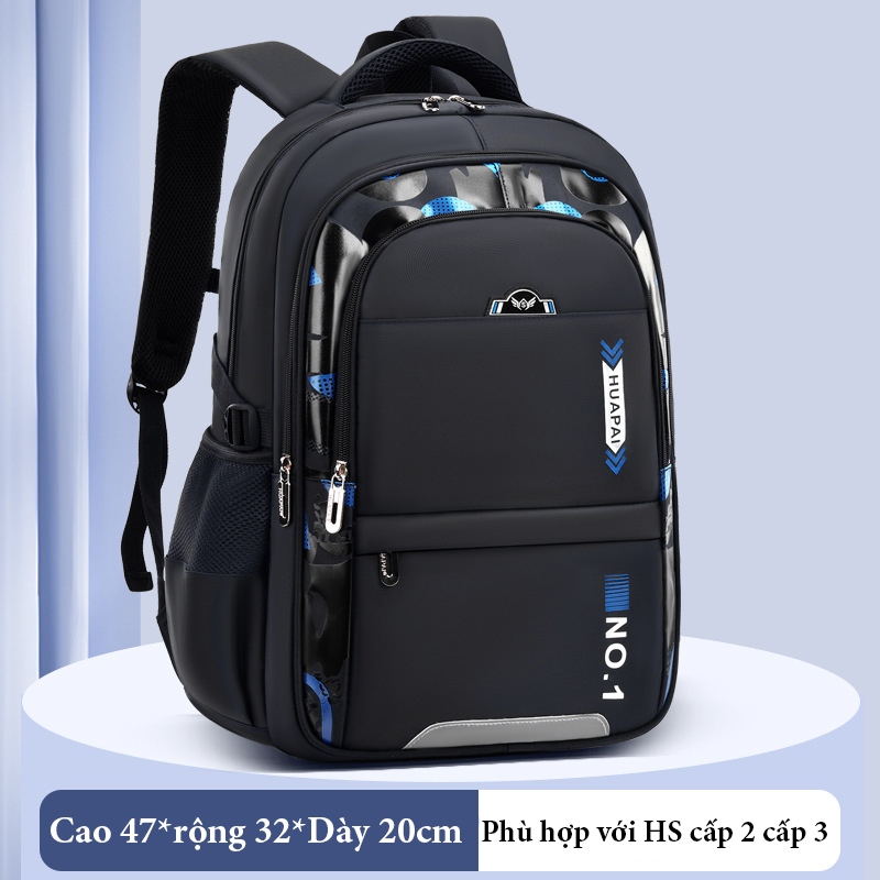 Balo nam nữ, cặp sách Basic chống thấm nước đi học, đi làm, du lịch size 47cm