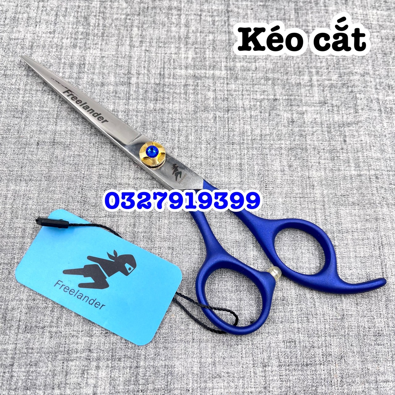 Kéo cắt tóc cao cấp Freelander 6.0 in ( xanh )