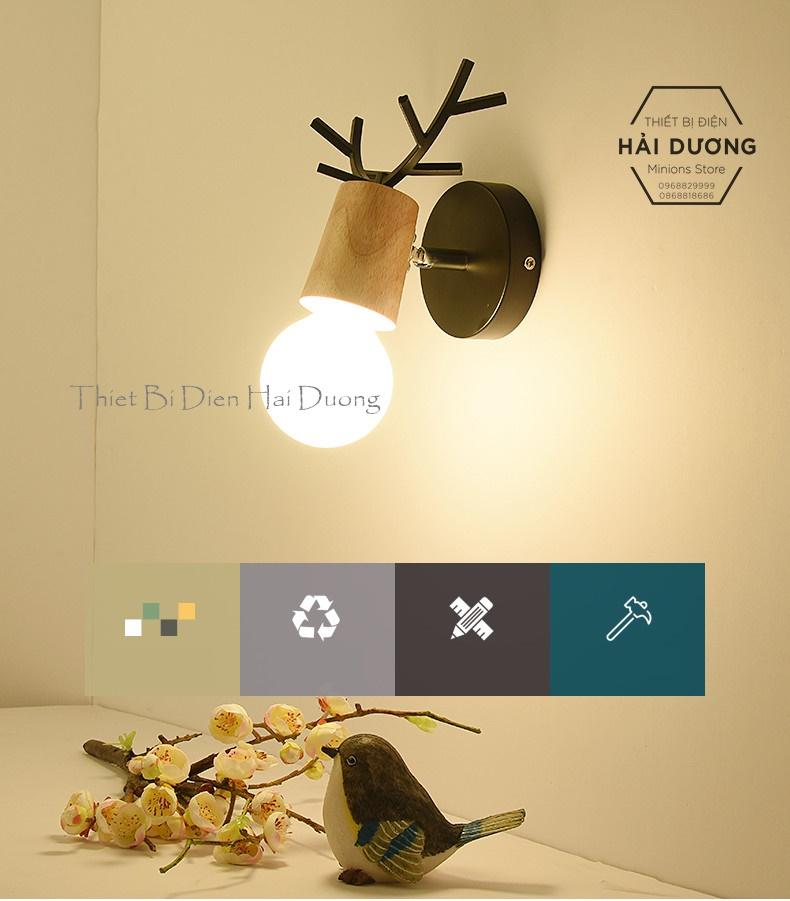 Đèn trang trí gắn tường Decor Vintage hình đầu hươu TN101 (Các màu) - Đã bao gồm bóng led 3 chế độ ánh sáng