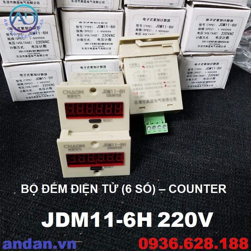 Bộ đếm từ 6 số - counter jdm11-6h 220vac