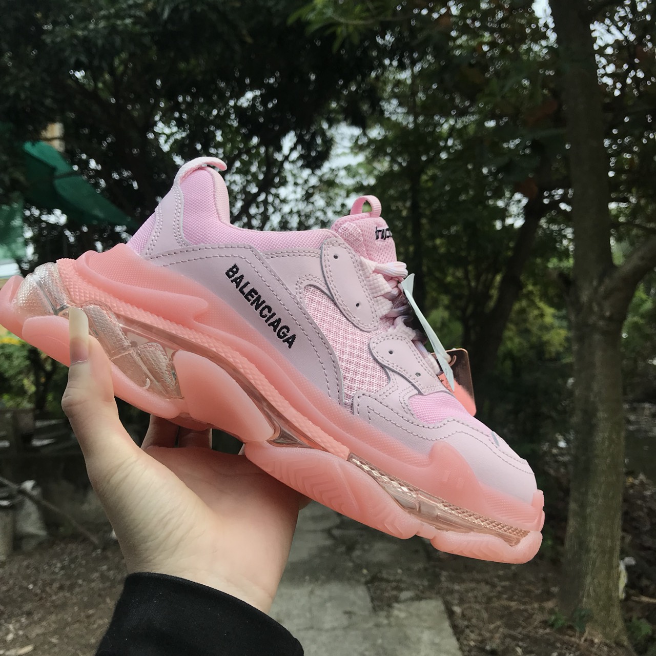 Giày thể thao Sneaker Ba len đế khí hồng đào