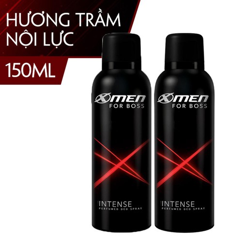 Combo 2 chai Xịt khử mùi X-Men for Boss Intense 150ml - Combo 2 chai Xịt khử mùi X-Men for Boss Inten
