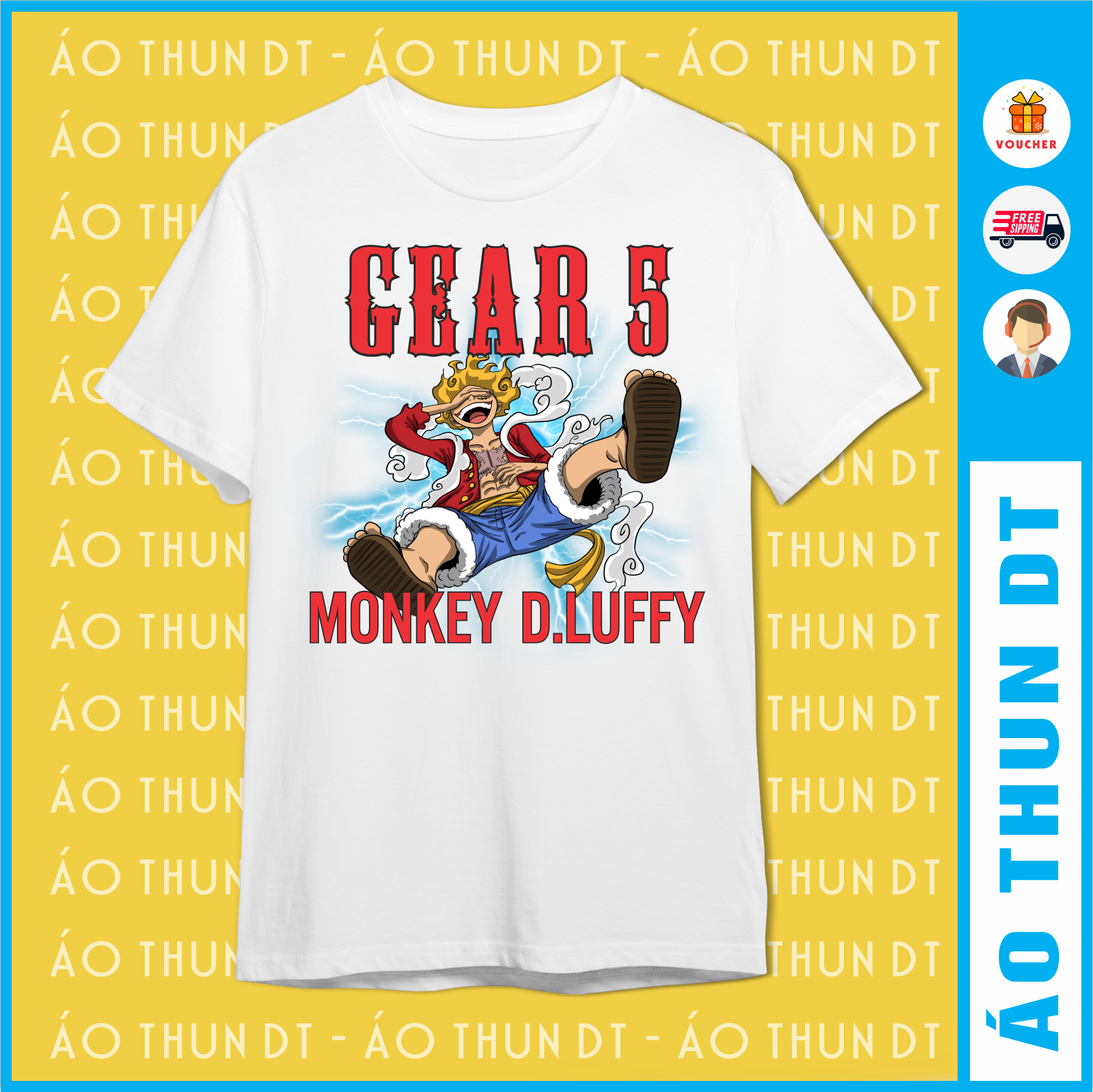 Mẫu hot - áo thun anime - one piece - luffy gear 5